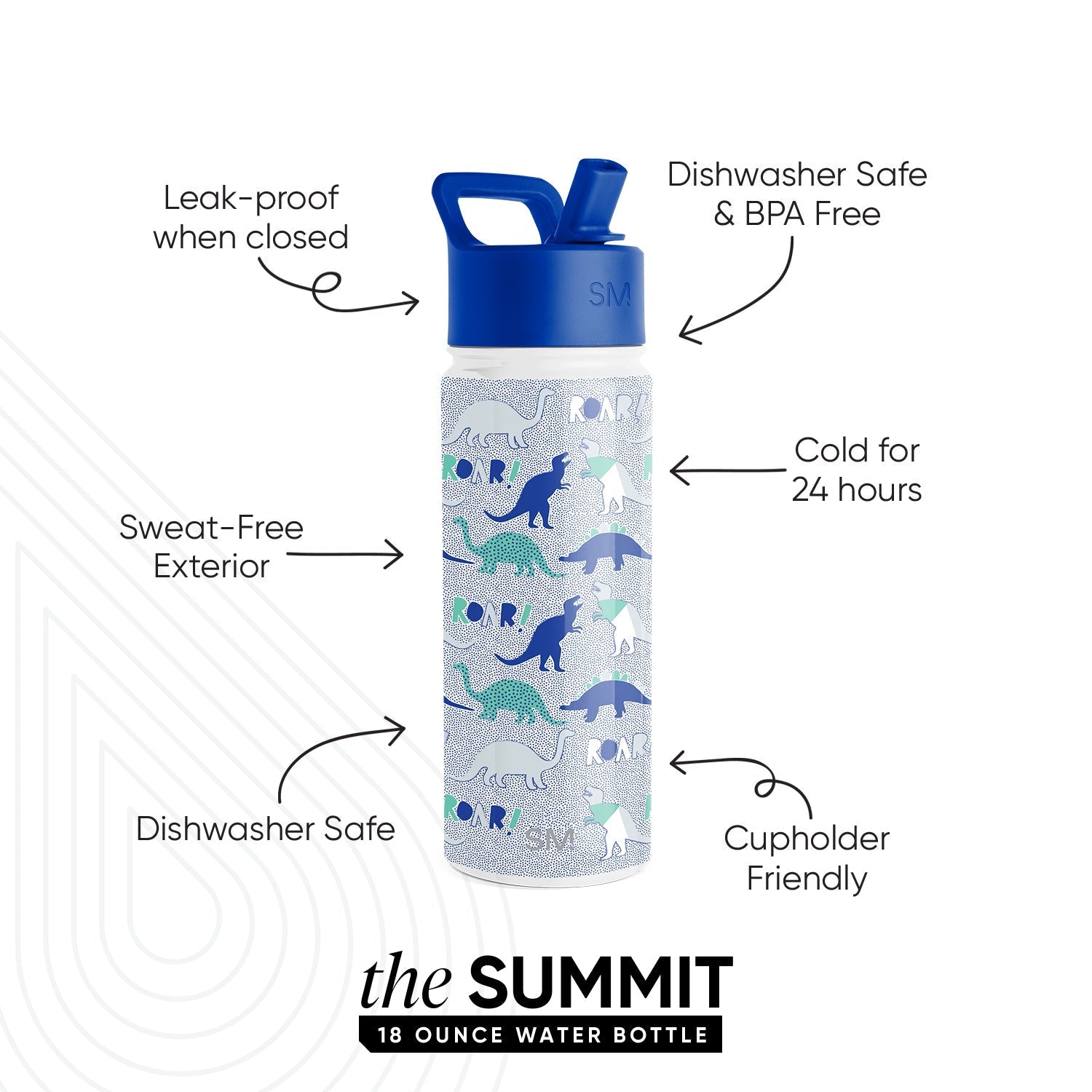 Summit Kids Water Bottle with Straw Lid - 18oz - SMC
